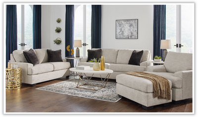 Vayda Living Room Set With Fur accent pillows