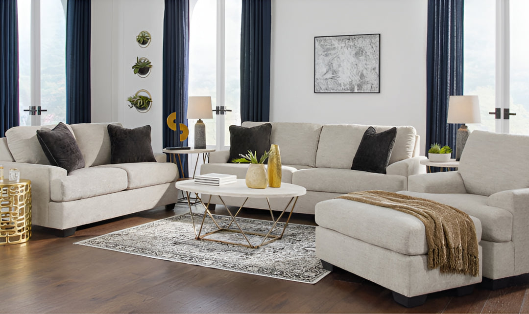 Vayda Stationary Fabric Living Room Set With Fur Accent Pillows-Jennifer Furniture