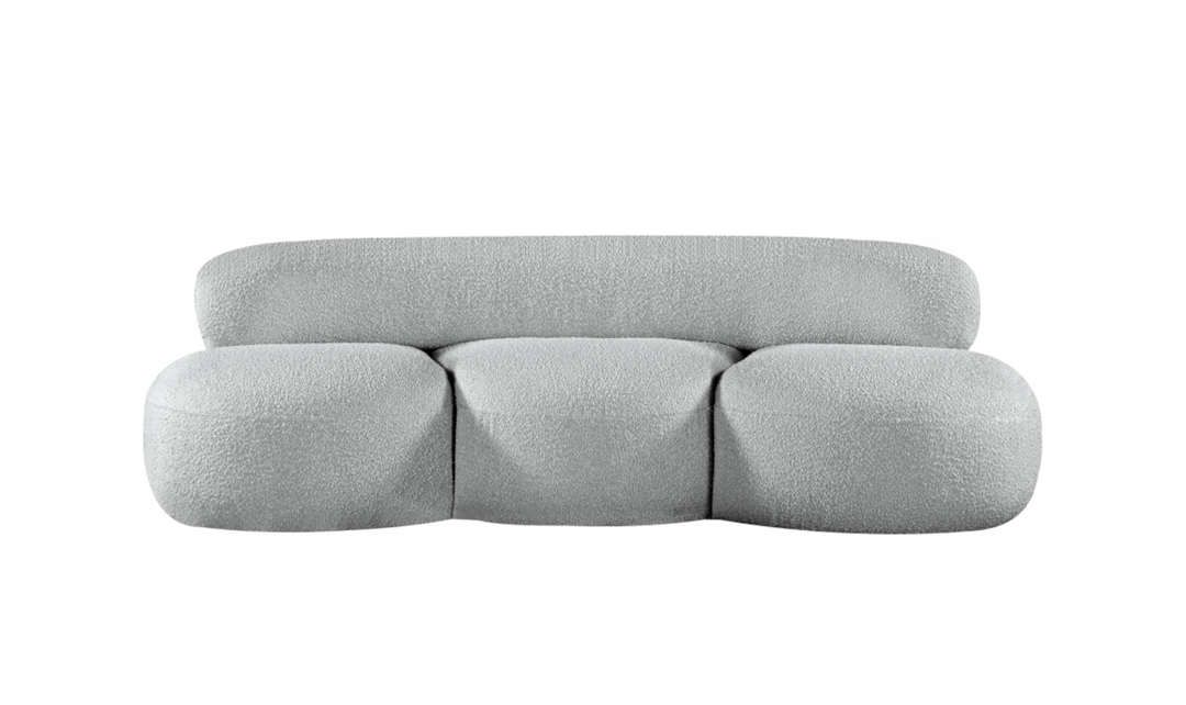 Meridian Venti 88.5 Inches Black Boucle Fabric Upholstered Sofa-Jennifer Furniture