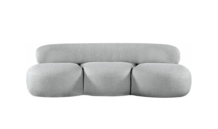 Meridian Venti 88.5 Inches Black Boucle Fabric Upholstered Sofa-Jennifer Furniture