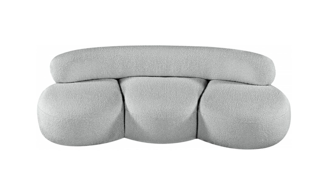 Meridian Venti 88.5 Inches Black Boucle Fabric Upholstered Sofa-Jennifer Furniture