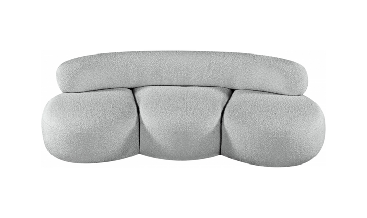Meridian Venti 88.5 Inches Black Boucle Fabric Upholstered Sofa-Jennifer Furniture