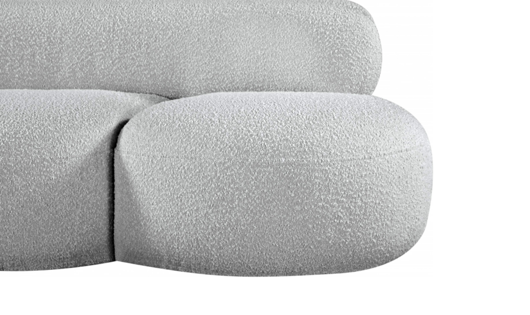 Meridian Venti 88.5 Inches Black Boucle Fabric Upholstered Sofa-Jennifer Furniture