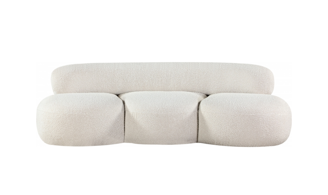 Meridian Venti 88.5 Inches Black Boucle Fabric Upholstered Sofa-Jennifer Furniture