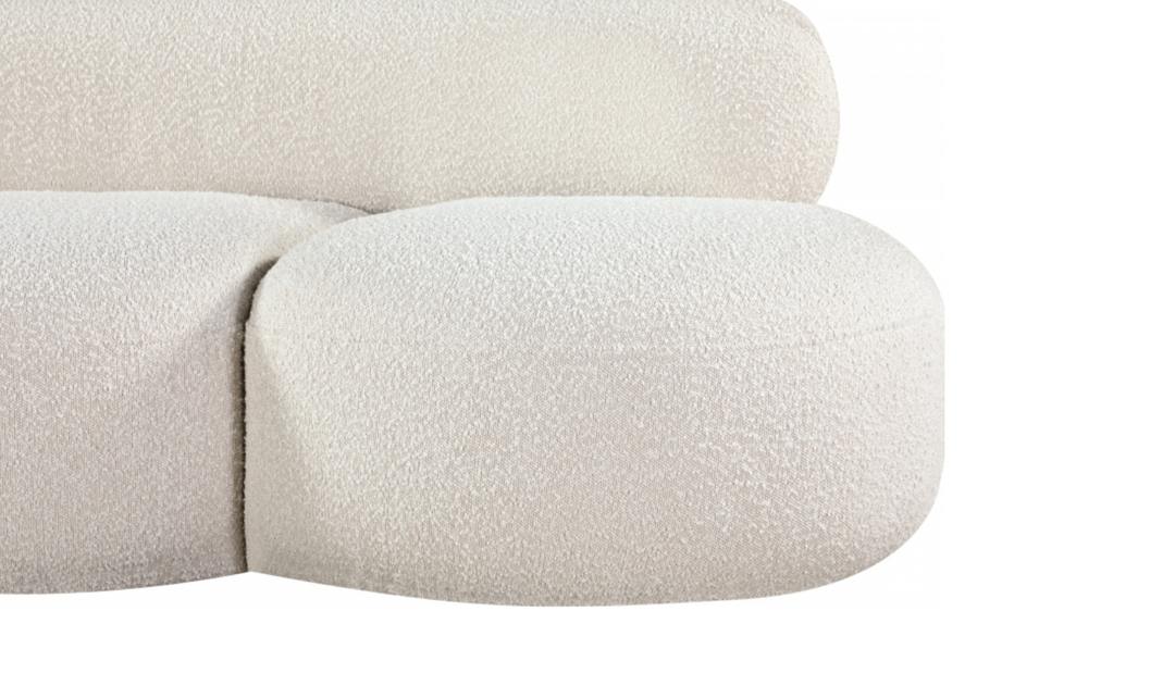 Meridian Venti 88.5 Inches Black Boucle Fabric Upholstered Sofa-Jennifer Furniture
