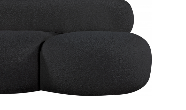 Meridian Venti 88.5 Inches Black Boucle Fabric Upholstered Sofa-Jennifer Furniture