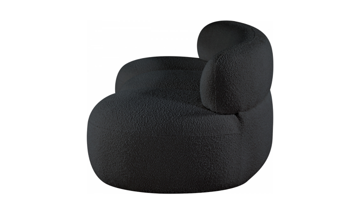 Meridian Venti 88.5 Inches Black Boucle Fabric Upholstered Sofa-Jennifer Furniture