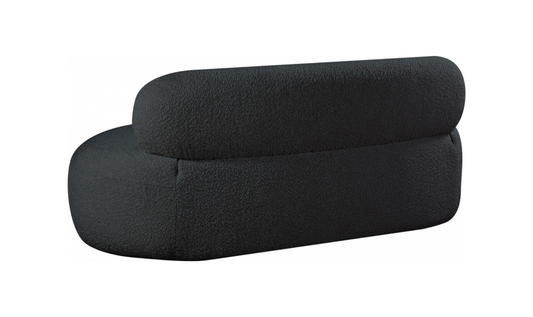 Meridian Venti 88.5 Inches Black Boucle Fabric Upholstered Sofa-Jennifer Furniture