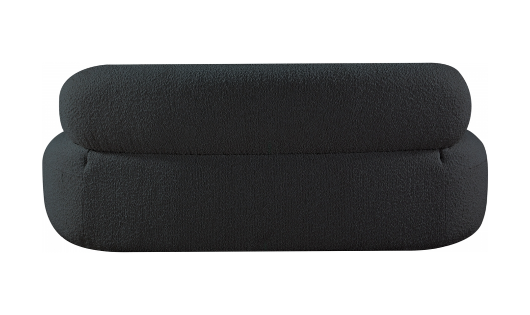 Meridian Venti 88.5 Inches Black Boucle Fabric Upholstered Sofa-Jennifer Furniture