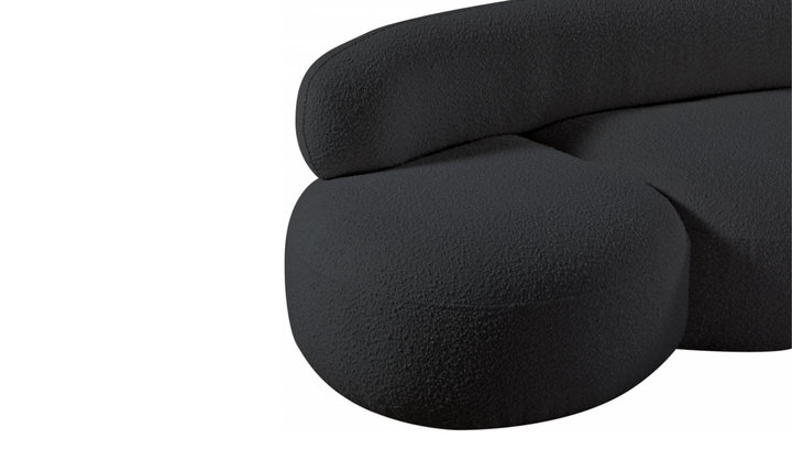 Meridian Venti 88.5 Inches Black Boucle Fabric Upholstered Sofa-Jennifer Furniture