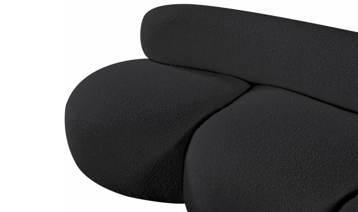 Meridian Venti 88.5 Inches Black Boucle Fabric Upholstered Sofa-Jennifer Furniture