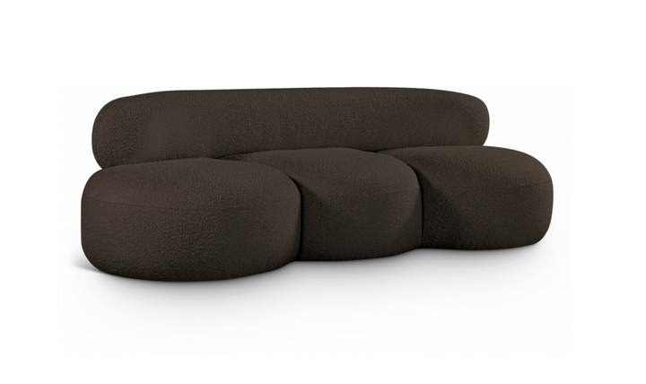 Meridian Venti 88.5 Inches Black Boucle Fabric Upholstered Sofa-Jennifer Furniture
