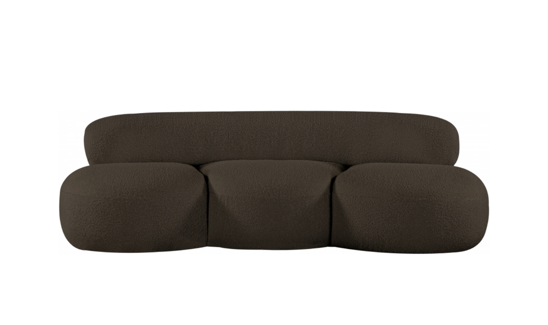 Meridian Venti 88.5 Inches Black Boucle Fabric Upholstered Sofa-Jennifer Furniture