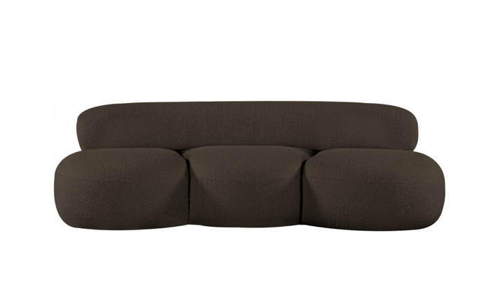 Meridian Venti 88.5 Inches Black Boucle Fabric Upholstered Sofa-Jennifer Furniture