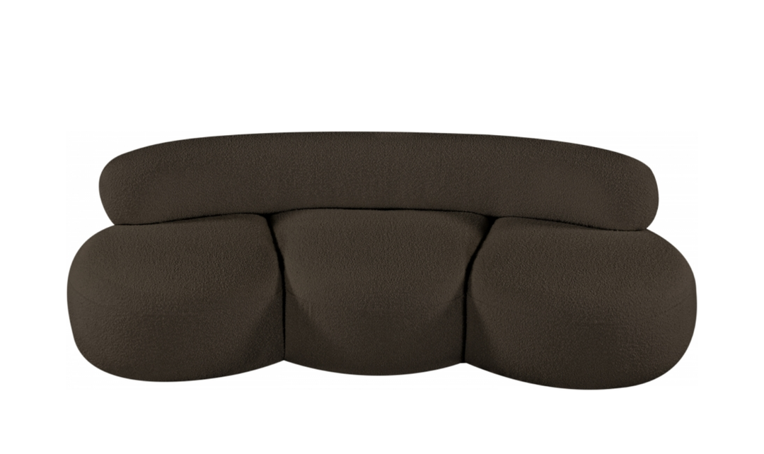 Meridian Venti 88.5 Inches Black Boucle Fabric Upholstered Sofa-Jennifer Furniture