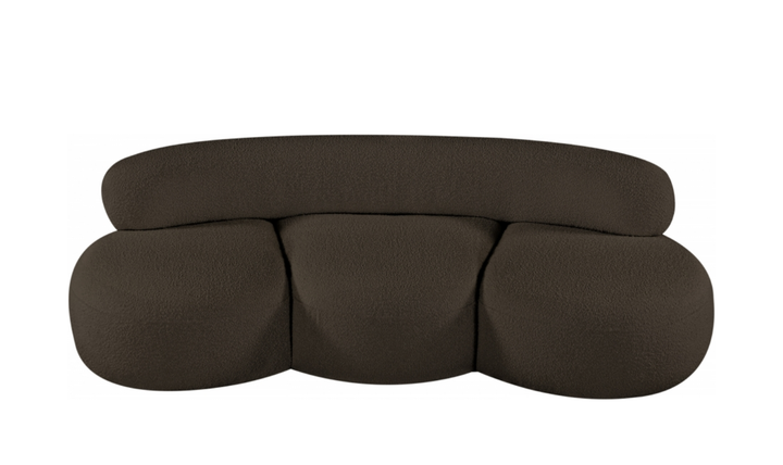 Meridian Venti 88.5 Inches Black Boucle Fabric Upholstered Sofa-Jennifer Furniture