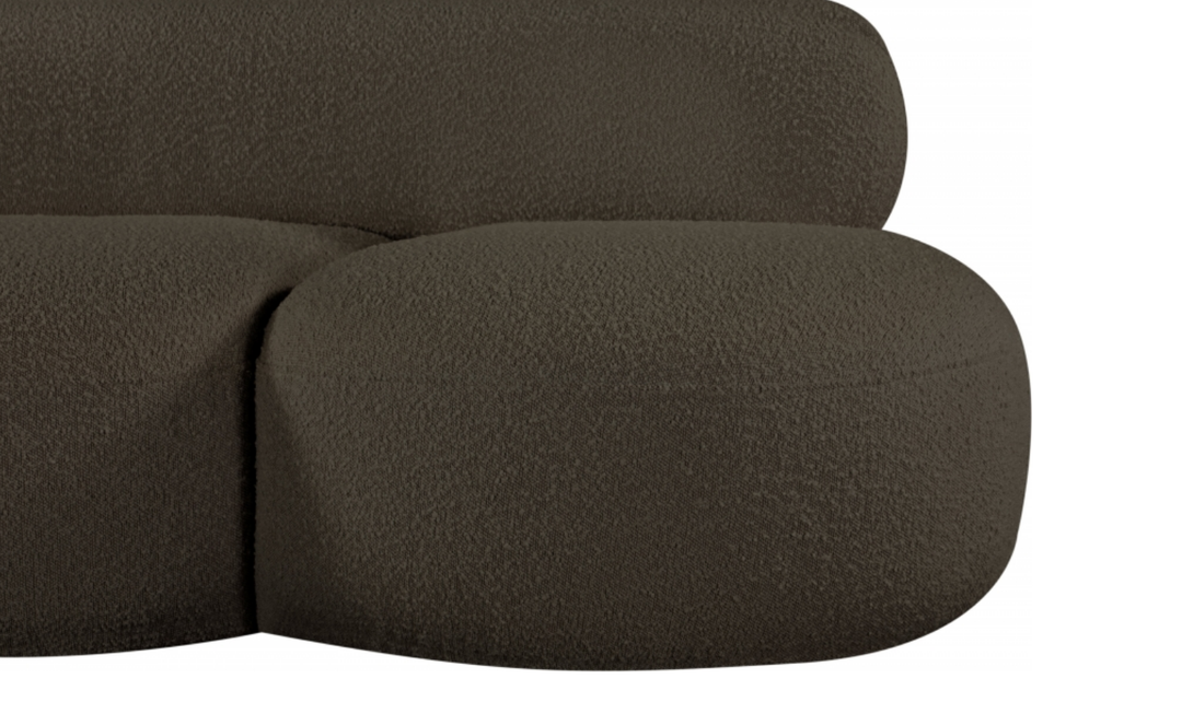 Meridian Venti 88.5 Inches Black Boucle Fabric Upholstered Sofa-Jennifer Furniture