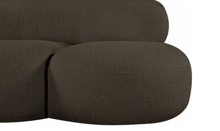 Meridian Venti 88.5 Inches Black Boucle Fabric Upholstered Sofa-Jennifer Furniture