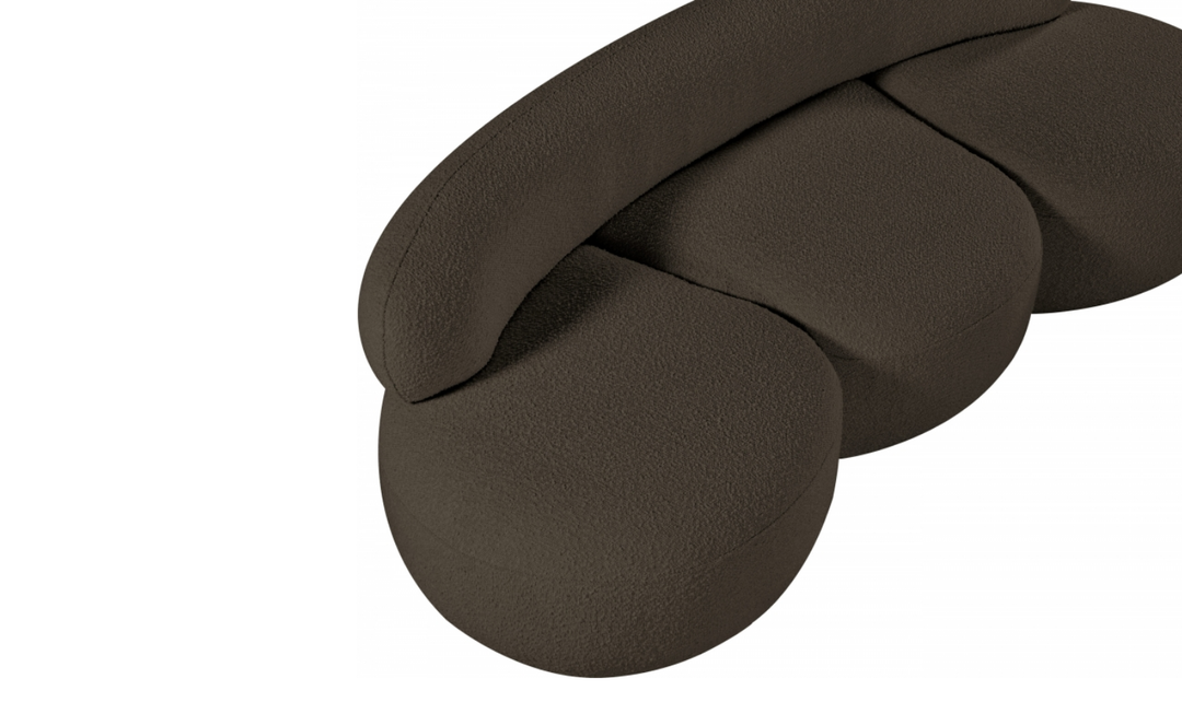 Meridian Venti 88.5 Inches Black Boucle Fabric Upholstered Sofa-Jennifer Furniture