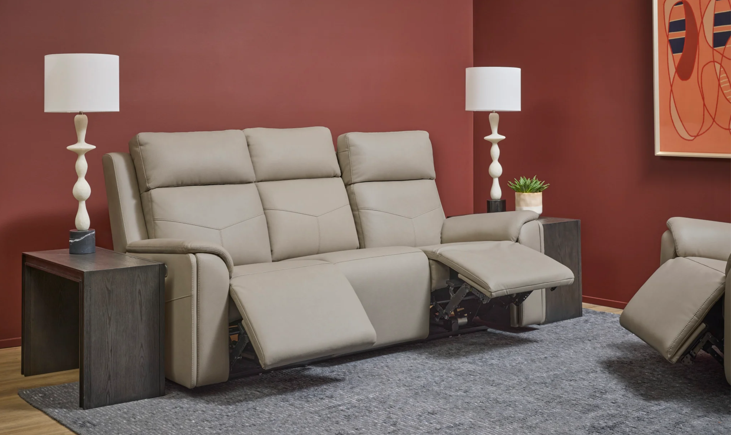 Flexsteel Vernon Fabric Power Reclining Living Room Set with Heat & Massage - Jennifer Furniture