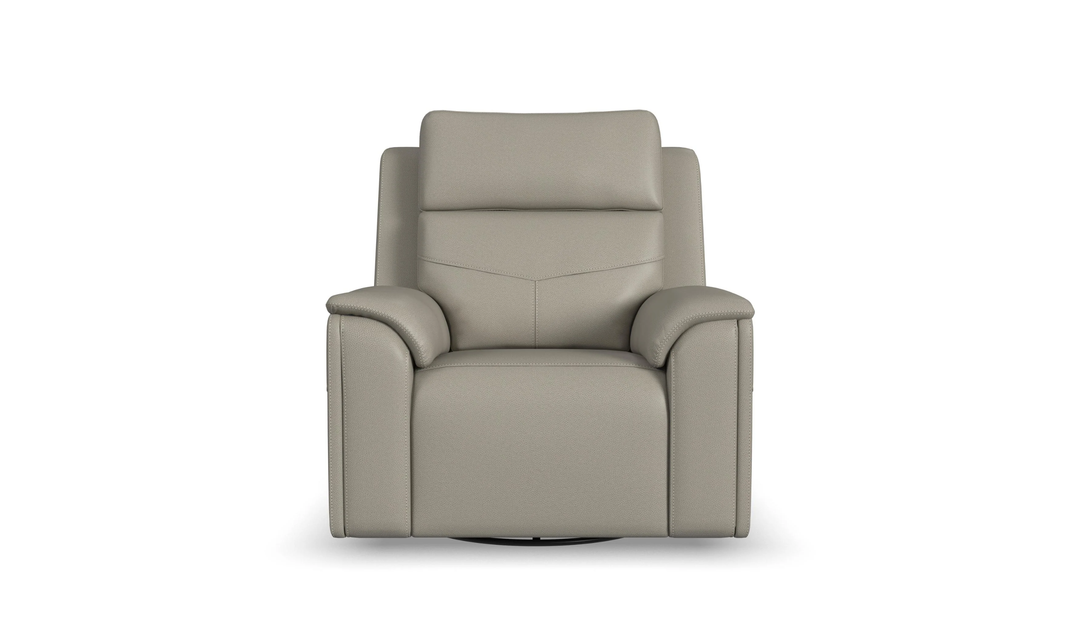 Flexsteel Vernon Fabric Power Swivel Gliding Recliner Chair with Heat & Massage - Jennifer Furniture
