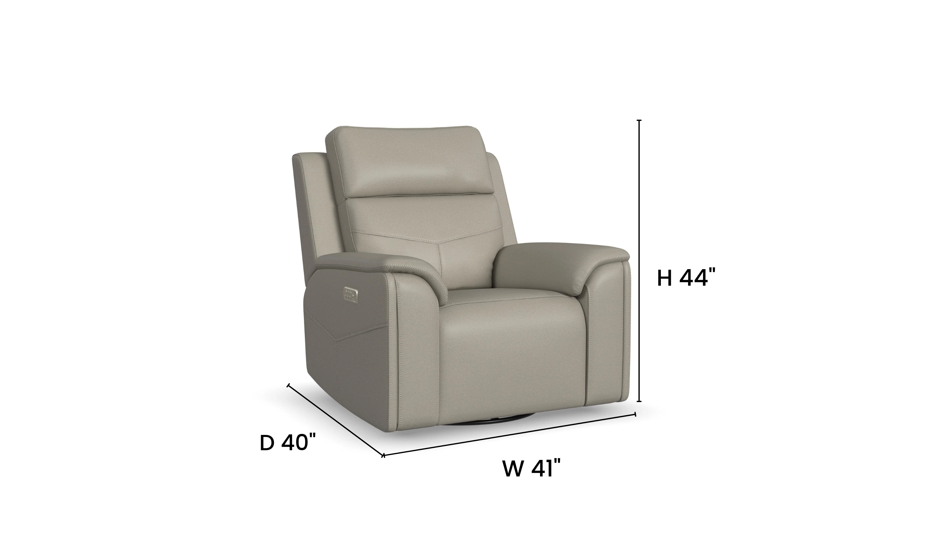 Flexsteel Vernon Fabric Power Swivel Gliding Recliner Chair with Heat & Massage - Jennifer Furniture