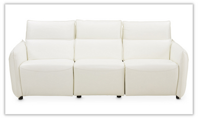 Verona 3-Seater White Leather Power Motion Sofa