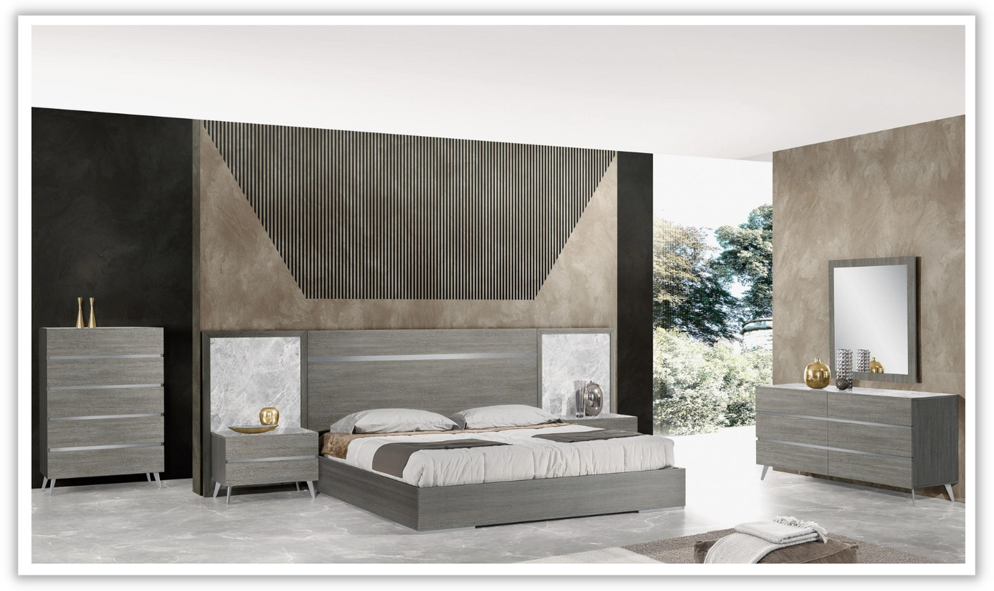 Victoria Premium Bedroom Set in Gray