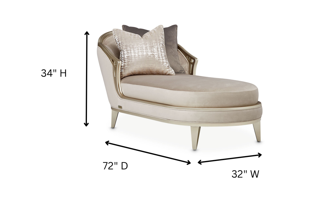 Aico Furniture Villa Cherie Chaise In Hazelnut