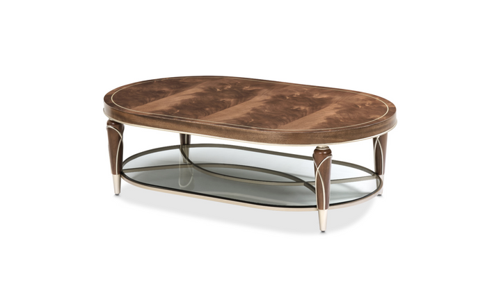 Villa Cherie Oval Cocktail Table In Hazelnut-jennifer furniture