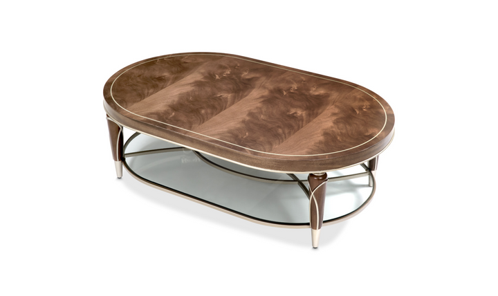 Villa Cherie Oval Cocktail Table In Hazelnut-jennifer furniture