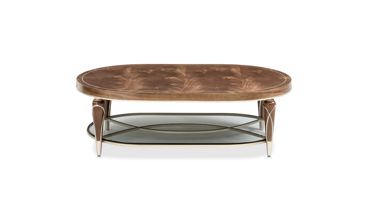 Villa Cherie Oval Cocktail Table In Hazelnut-jennifer furniture