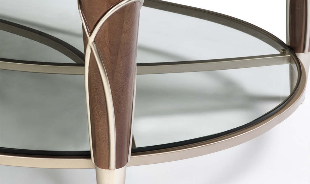 Aico Furniture Villa Cherie Oval Cocktail Table In Hazelnut