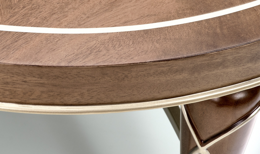 Aico Furniture Villa Cherie Oval Cocktail Table In Hazelnut