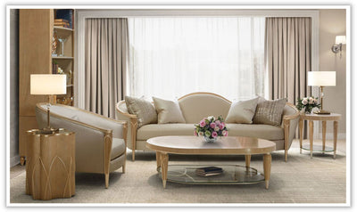 Villa Cherie Oval Cocktail Table Caramel