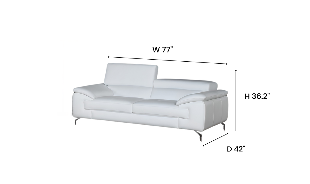 Jennifer Italia Vision 2-Seater Leather Sofa with Adjustable Headrest - Jennifer Furniture