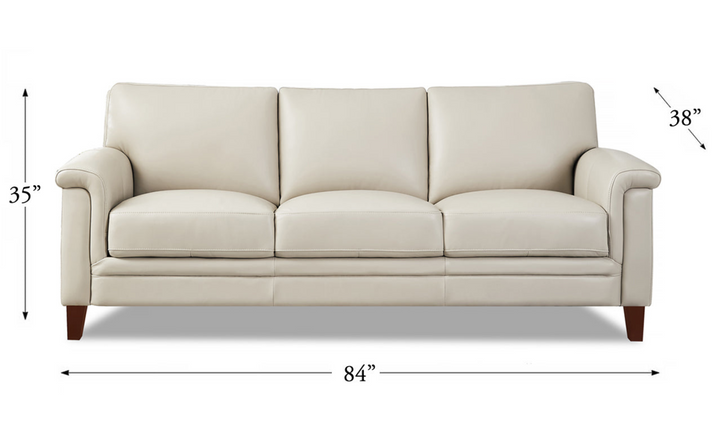 Westcott Leather 3-Seater Sofa With Wooden Legs-Jennifer Furniture