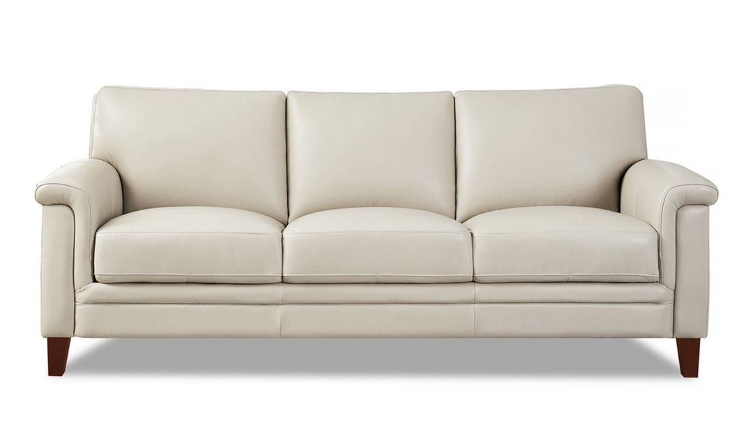 Westcott Leather 3-Seater Sofa With Wooden Legs-Jennifer Furniture