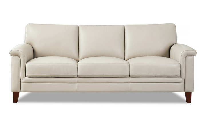 Westcott Leather 3-Seater Sofa With Wooden Legs-Jennifer Furniture