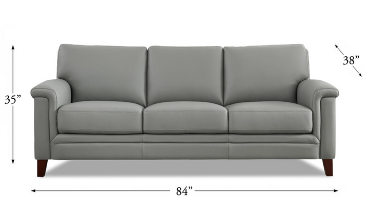Westcott Leather 3-Seater Sofa With Wooden Legs-Jennifer Furniture