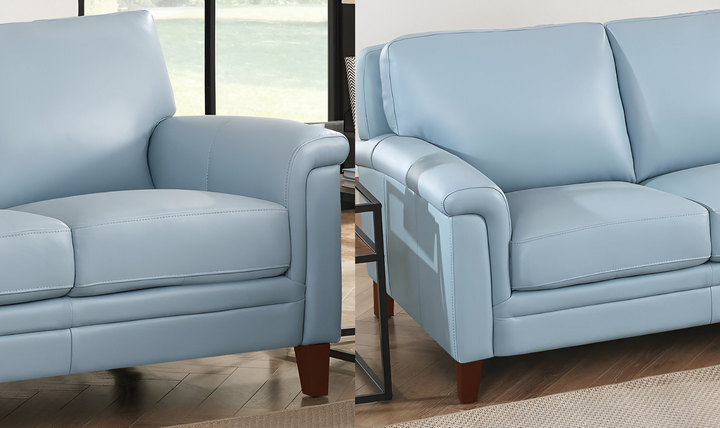 Westcott Leather 3-Seater Sofa With Wooden Legs-Jennifer Furniture