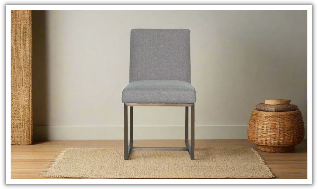 Universal Furniture Cooper Fabric Gray Side Chair with Welted Backrest
