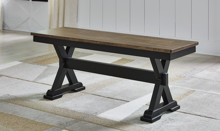 Modern Heritage Wildenauer Wooden Large Dining Room Bench - Jennifer Furniture