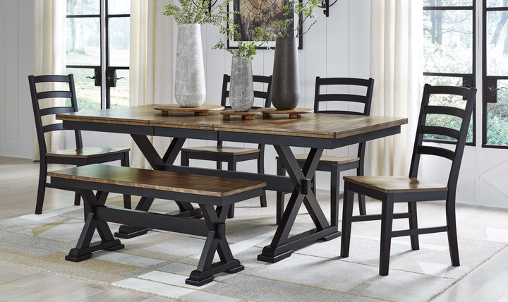 Modern Heritage Wildenauer Wooden Extendable Dining Table Set- Jennifer Furniture