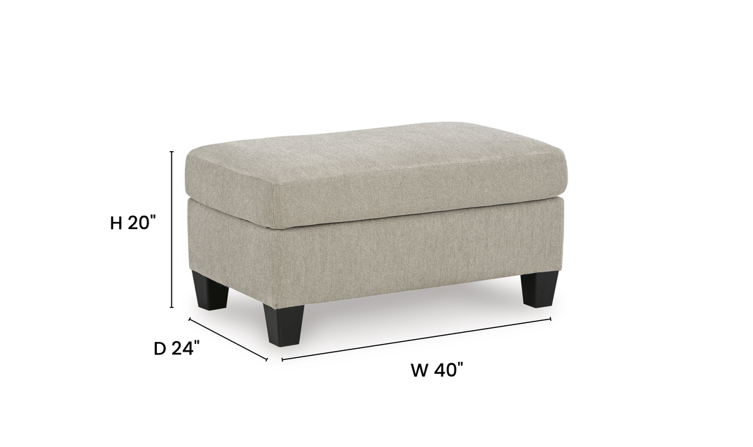 Modern Heritage Willarae Fabric Ottoman - Jennifer Furniture