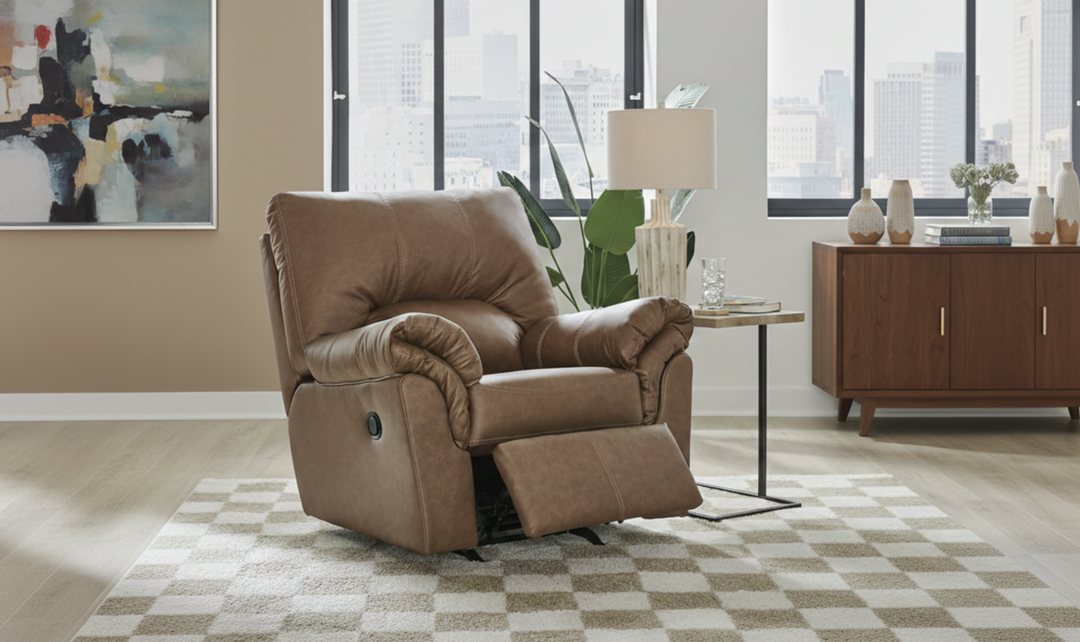 Modern Heritage WillowBend Leather Rocker Recliner - Jennifer Furniture