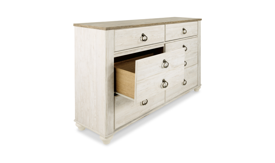 Modern Heritage Willowton Dresser and Mirror - Jennifer Furniture