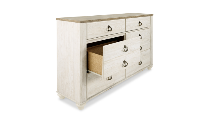 Modern Heritage Willowton Dresser and Mirror - Jennifer Furniture