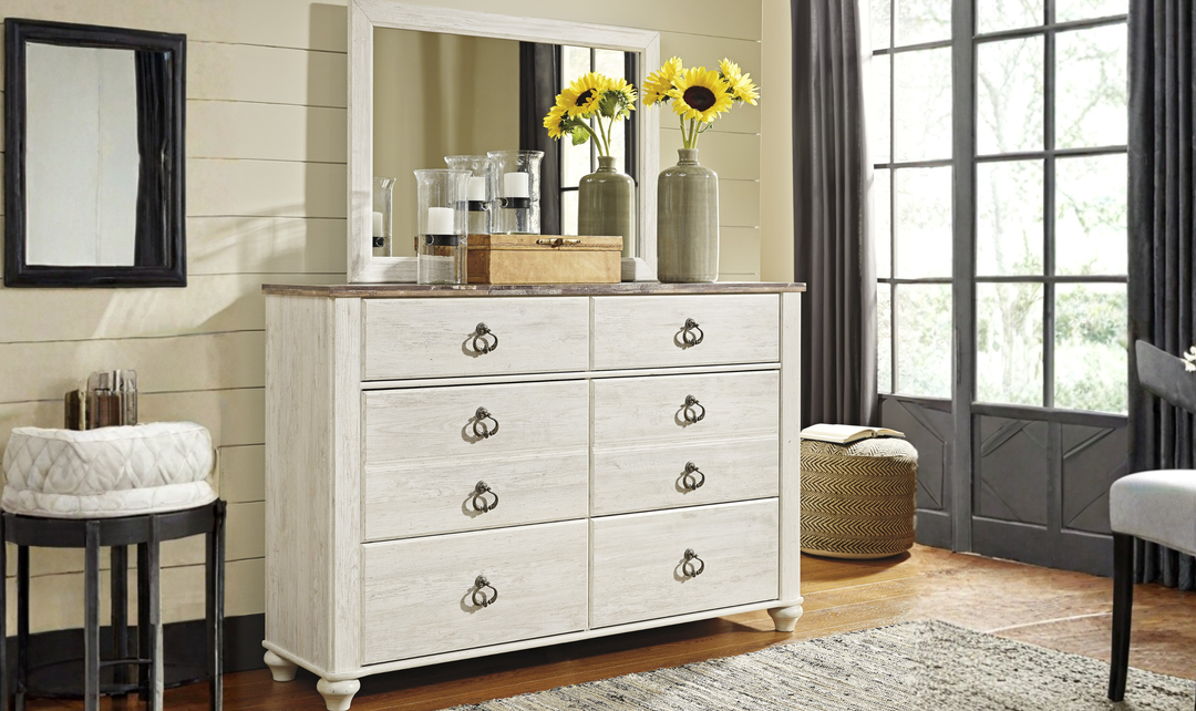 Modern Heritage Willowton Dresser and Mirror - Jennifer Furniture