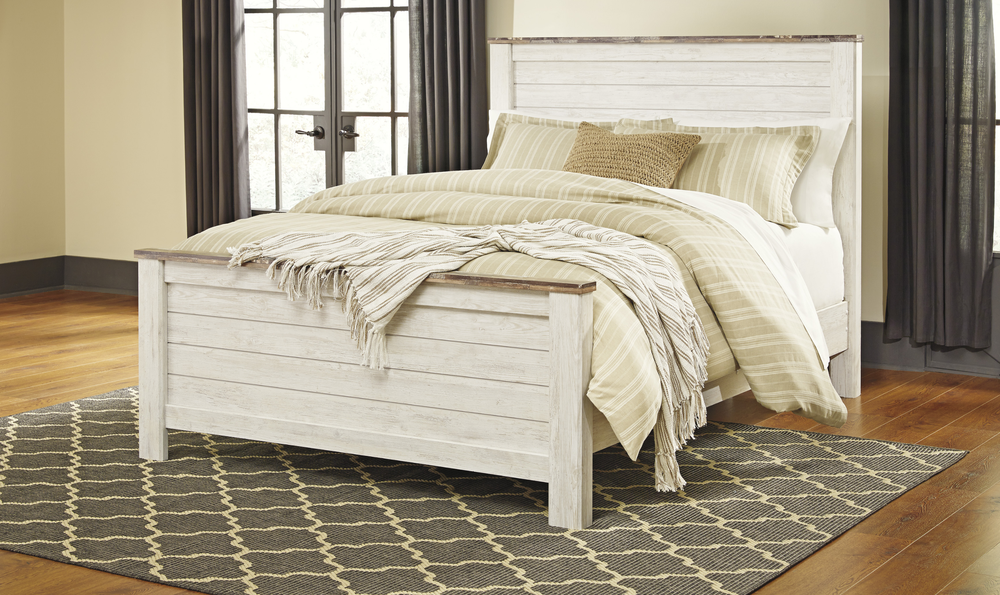Modern Heritage Willowton Queen Panel Bed - Jennifer Furniture